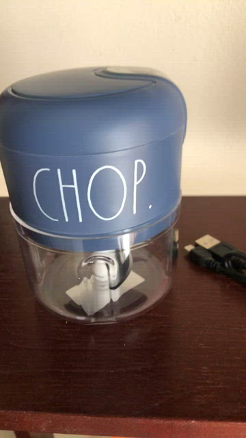 Rae Dunn Electric Mini Garlic Chopper - USB Rechargeable, Portable Cordless