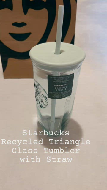 Starbucks Winter 2021 Green Embossed Siren Recycled Glass Cold Cup Tumbler  16oz
