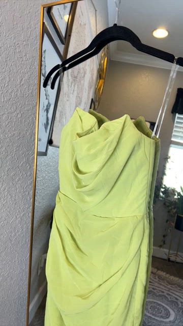 House of CB Adrienne Lime Green Strapless Dress NWOT