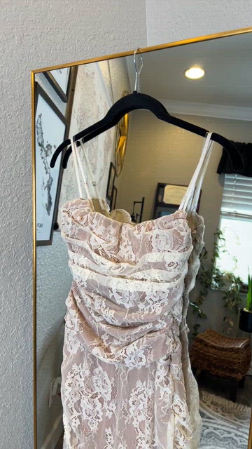 brown and black lace dress Web Lace Crochet Dress 6