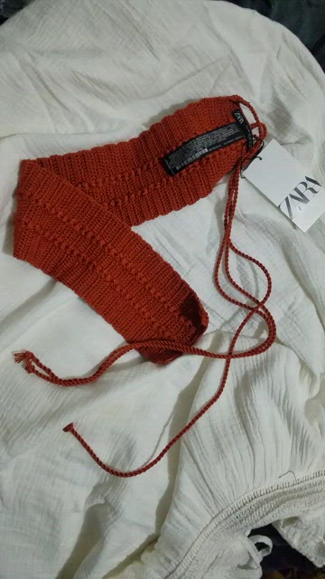 Zara | Accessories | Nwt Orange Crochet Sash Belt | Poshmark display picture 1