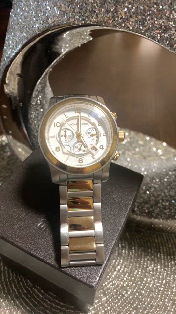 Michael Kors Runway Men\'s Silver Dial Two-Tone Bracelet Watch MK8283 Michael Kors MK8283 Wrist Watch- Silver and Gold main image 2