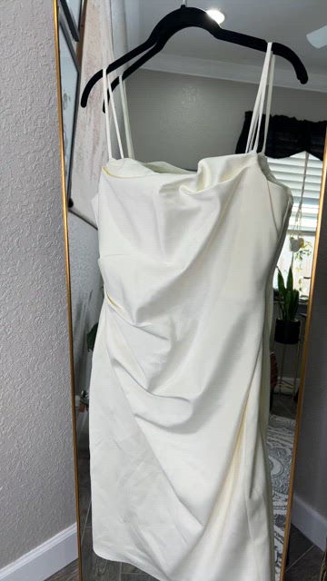 anja ivory satin corset dress Anja Satin Corset Midi Dress (Women)
