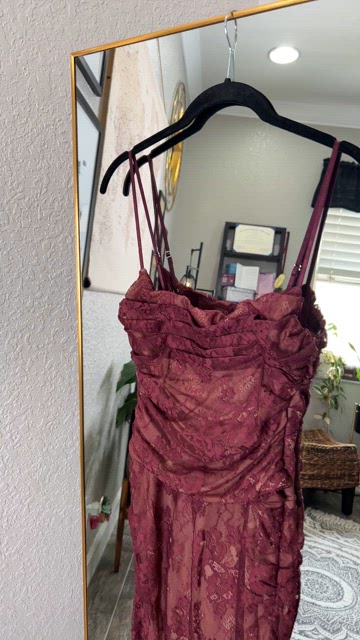 HOUSE OF CB 'Gaia' Claret Lace Midi Dress NWOT