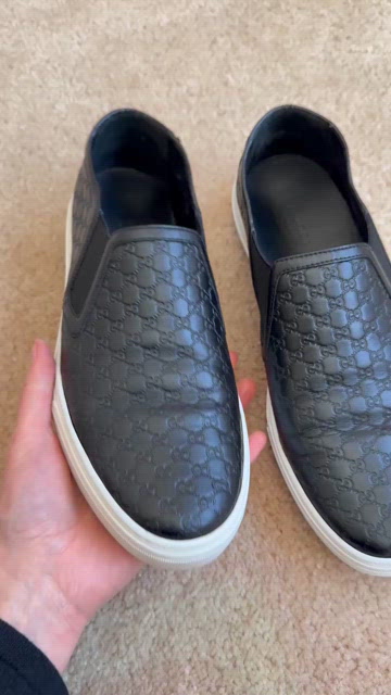 Gucci | Shoes | Guccimicroguccissima Black Leather Slipon  display picture 1