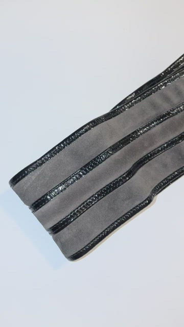 Gucci | Accessories | Gucci Grey Suede Black Patent Leather  display picture 1