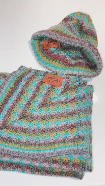 Missoni Zig Zag Scarf & Beanie Hat Brown Green Set Missoni | Accessories | Missoni Zig Zag Scarf Beanie Hat  main image 3