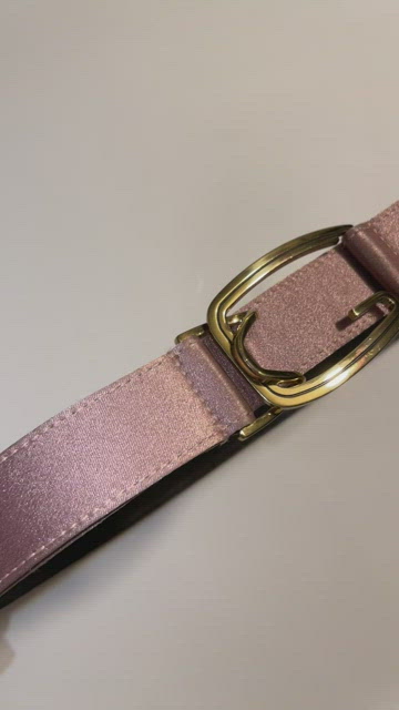 Gucci | Accessories | Gucci Dusty Pink Silk Gold Belt | Poshmark display picture 3