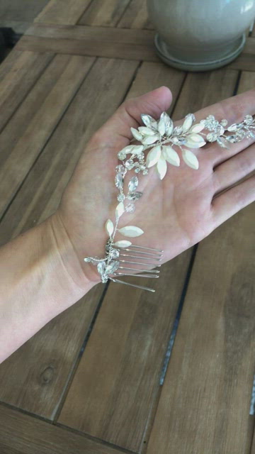 Brides & Hairpins RHEA HALO COMB silver bridal RUMI HALO COMB – Brides & Hairpins main image 2