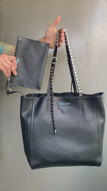 Prada concept sale leather tote