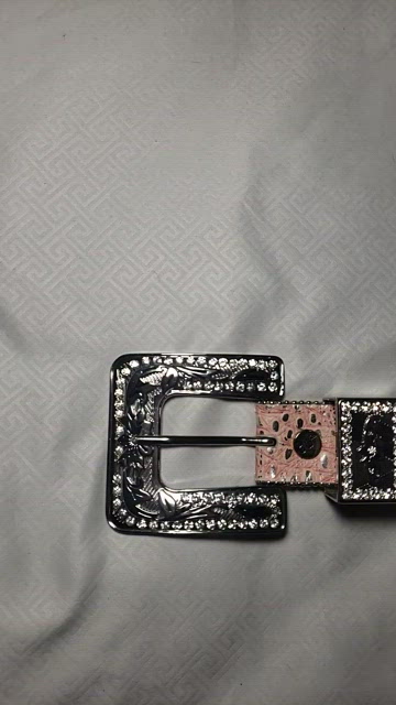 CW Rhinestone Cowgirl Pink Genuine Leather Belt CW | Accessories | Cw Rhinestone Cowgirl Pink Genuine  main image 2