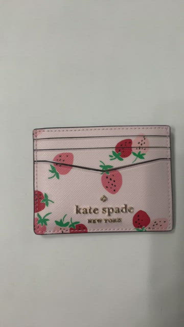 NWT Kate 2024 Spade Staci Strawberry Card Case Pink WLR00514 RARE FIND