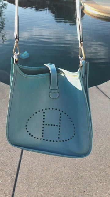 Hermès HERMES BAG EVELYNE III 33 Dark blue Leather ref.166358