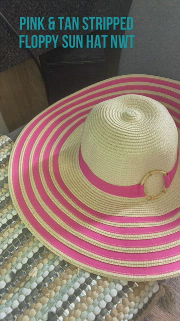 Accessories | Nwt Straw Pink And Tan Floppy Sun Hat | Poshmark display picture 2