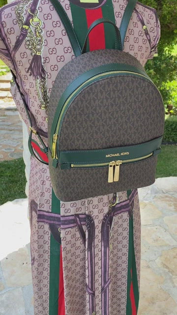 Michael Kors Kenly MD Signature backpack evergreen NWT Michael Kors Pebble Leather Erin Medium Backpack  main image 3