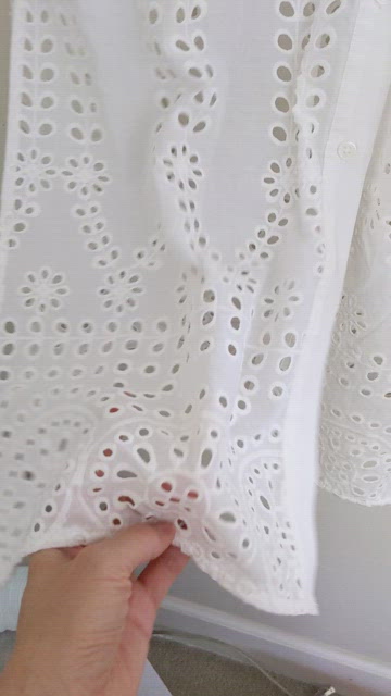 NWT ZARA OPENWORK EMBROIDERED SHIRT DRESS WHITE