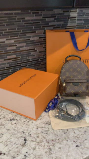 HER Authentic - Louis Vuitton Palm Springs Mini. Full set ❤️ Receipt, tags,  dust bag & straps. Retail is $1,990+tax and we have it for $1,850 shipped.