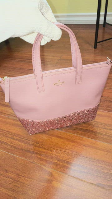Kate Spade Shimmy Glitter Tote Shoulder Bag Rose Gold Pink + Continental  Wallet - ShopperBoard