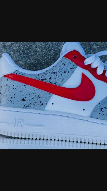 Nike Air Force 1 Low White Concrete Grey Paint Drip Custom