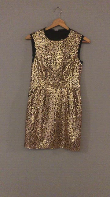 nanette lepore gold sequin dress NWT Nanette Lepore sequin belted faux wrap long sleeve dress