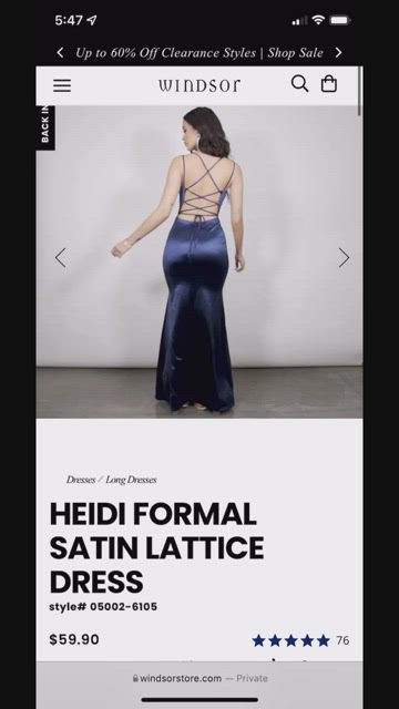 Heidi formal satin lattice dress