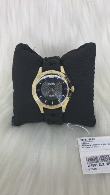 Coach Maddy Watch, 34 Mm Color Black Coach Maddy Watch, 34mm Gold tone case and Signature rubber  main image 3