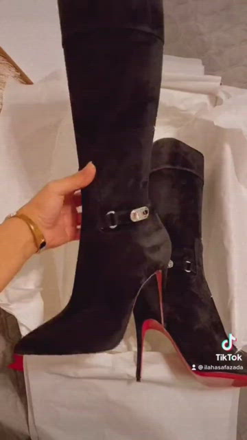 Christian Louboutin Lock Kate Botta Leather Knee-High Boots