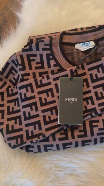 (✨SOLD) NWT Fendi Brown Viscose Midi Sweater Dress