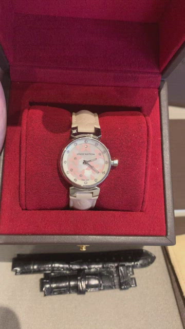 Louis Vuitton Pink Tambour Ladies Watch – On Que Style