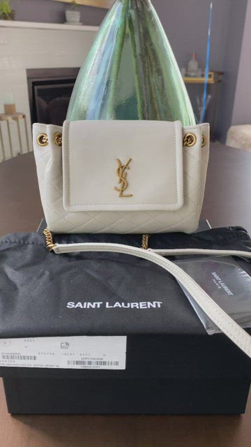 Saint Laurent - Nolita Monogram Taupe Vintage Leather Large Bag