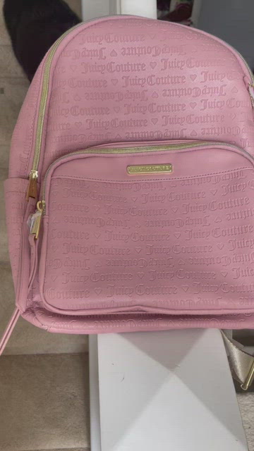 NWT Juicy Couture 2-Pcs Backpack + Lanyard, Blush Heart Deboss, Pink w/ Logos Juicy Couture | Bags | Nwt Juicy Couture 2pcs Backpack  main image 3
