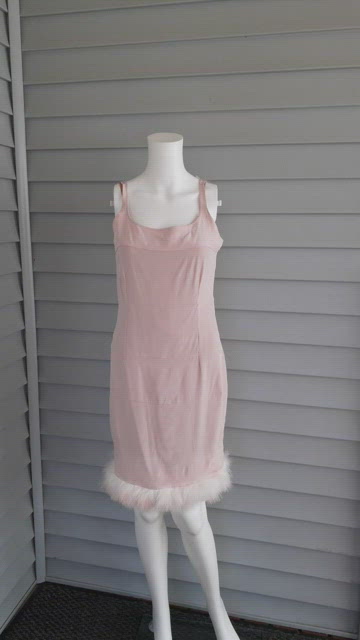 Prada | Dresses | Vintage 9s Pink Prada Dress With Fur | Poshmark