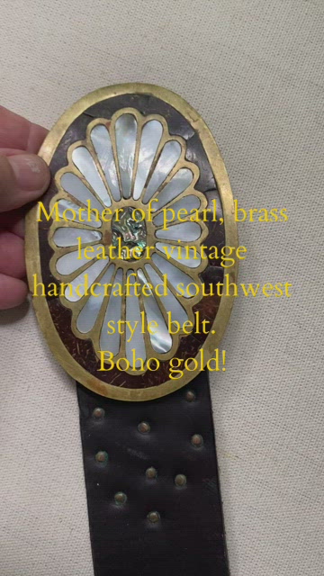 Accessories | Boho Southwest Belt Inlaid Pearl Leather 