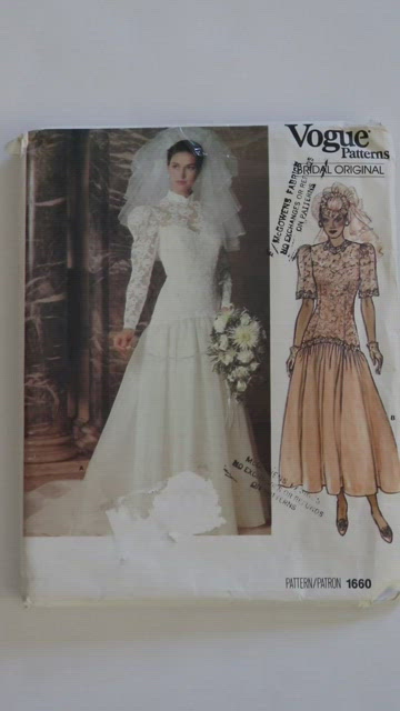 Vintage Vogue Patterns Bridal Original Pattern UNCUT Size 12