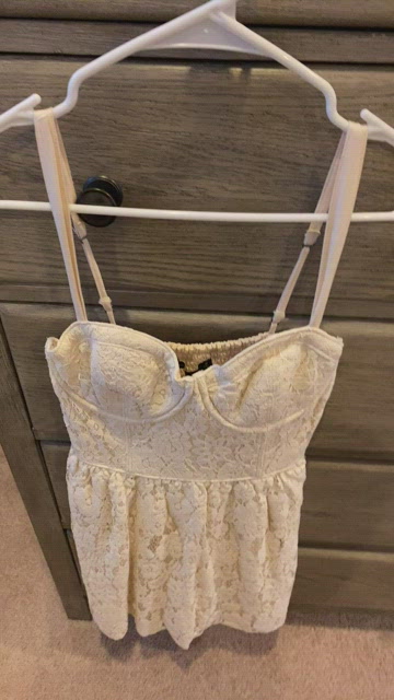 Ivory / white abercombie A&F mini dress with lace bodice