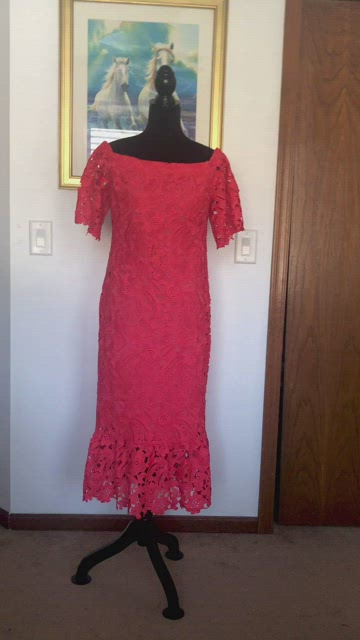 chinese dress ladies Shoshanna Women's Darcy Floral Lace Midi-Dress - Cherry main image 1
