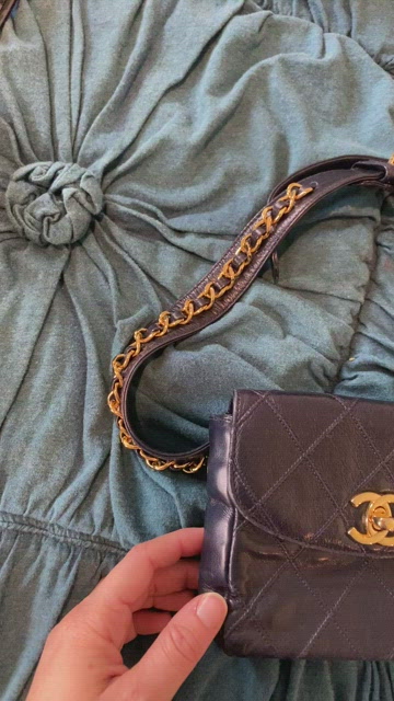 CHANEL, Bags, Vintage Chanel Fanny Pack Bum Bag Blue Gold