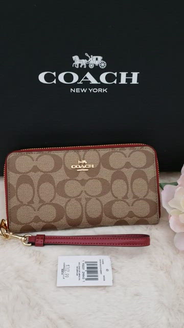 COACH KISS LOCK COIN PURSE WALLET SIGNATURE TARTAN PLAID SILVER FRAME F60710