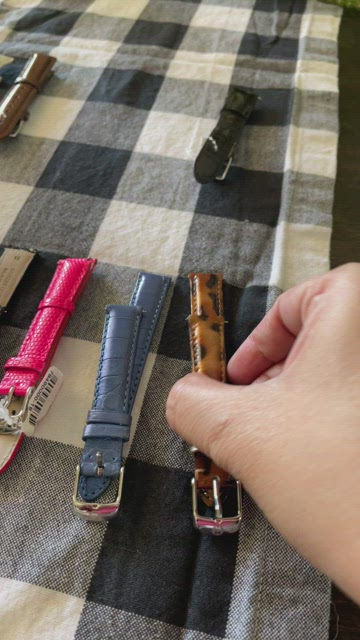 Michele 9 pares of assorted interchangeable leather watch bands SIZE 16 16 mm Band Width Wristwatch Bands MICHELE Leather for sale  main image 3