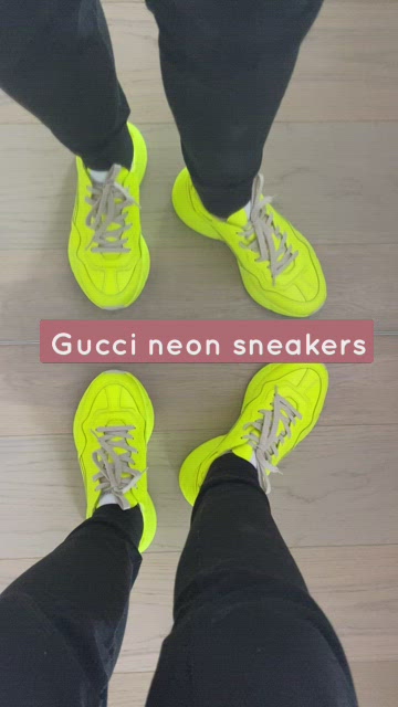 Gucci | Shoes | Gucci Neon Yellow Sneakers Mens Sz 45 Womens  display picture 2