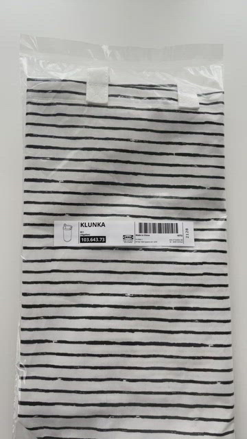 Ikea KLUNKA Laundry Bag, White, Black, 60 l (16 Gallon)(Plastic)