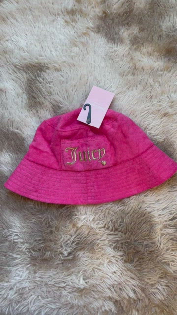 Brand New Juicy Couture Pink Bucket Hat Terrycloth w/ Gold Tone Embroidered Logo Juicy Couture | Accessories | Nwt Juicy Couture Bucket Hat  main image 3
