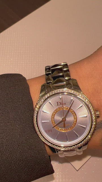 DIOR VIII Montaigne Diamond Blue Sunray Lowest Price Christian Dior VIII Montaigne Blue Dial Women main image 4