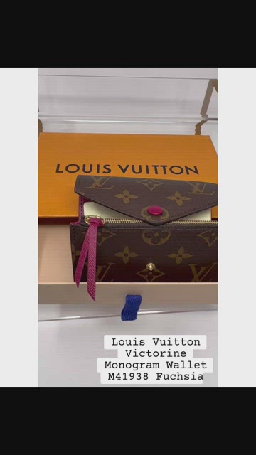 ❤️NEW LOUIS VUITTON Victorine Wallet Monogram Fuchsia Pink Coin