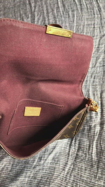 Louis Vuitton Favorite MM Brown Leather Cloth ref.69308 - Joli Closet