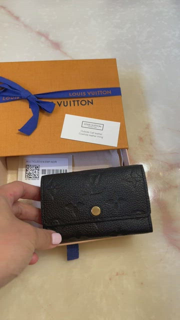 Louis Vuitton 6 Key Holder Monogram Empreinte Leather Black 1604471