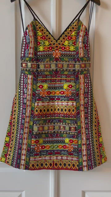 ALICE + OLIVIA Tayla Embroidered Mini Dress