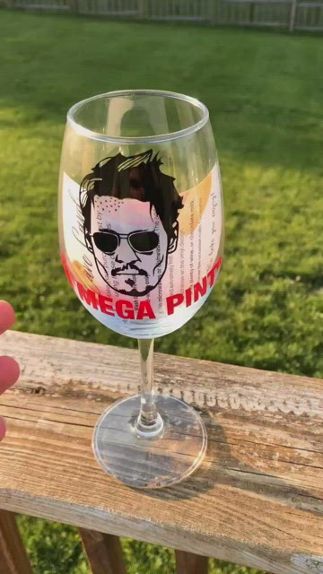 6 Ball Stemmed Mason Jar Wine Glass Goblet Pair Johnny Depp Mega