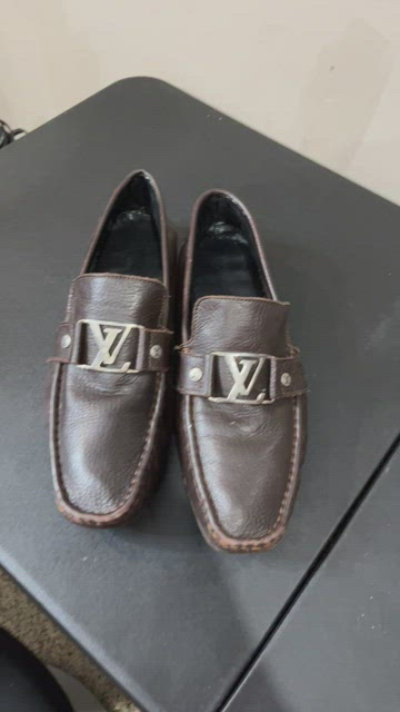 Louis Vuitton, Shoes, Vintage Authentic Louis Vuitton Brown Leather  Loafers Mens Size Us Eu43