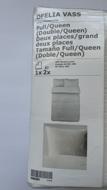 OFELIA VASS Duvet cover and pillowcase(s), white, Full/Queen